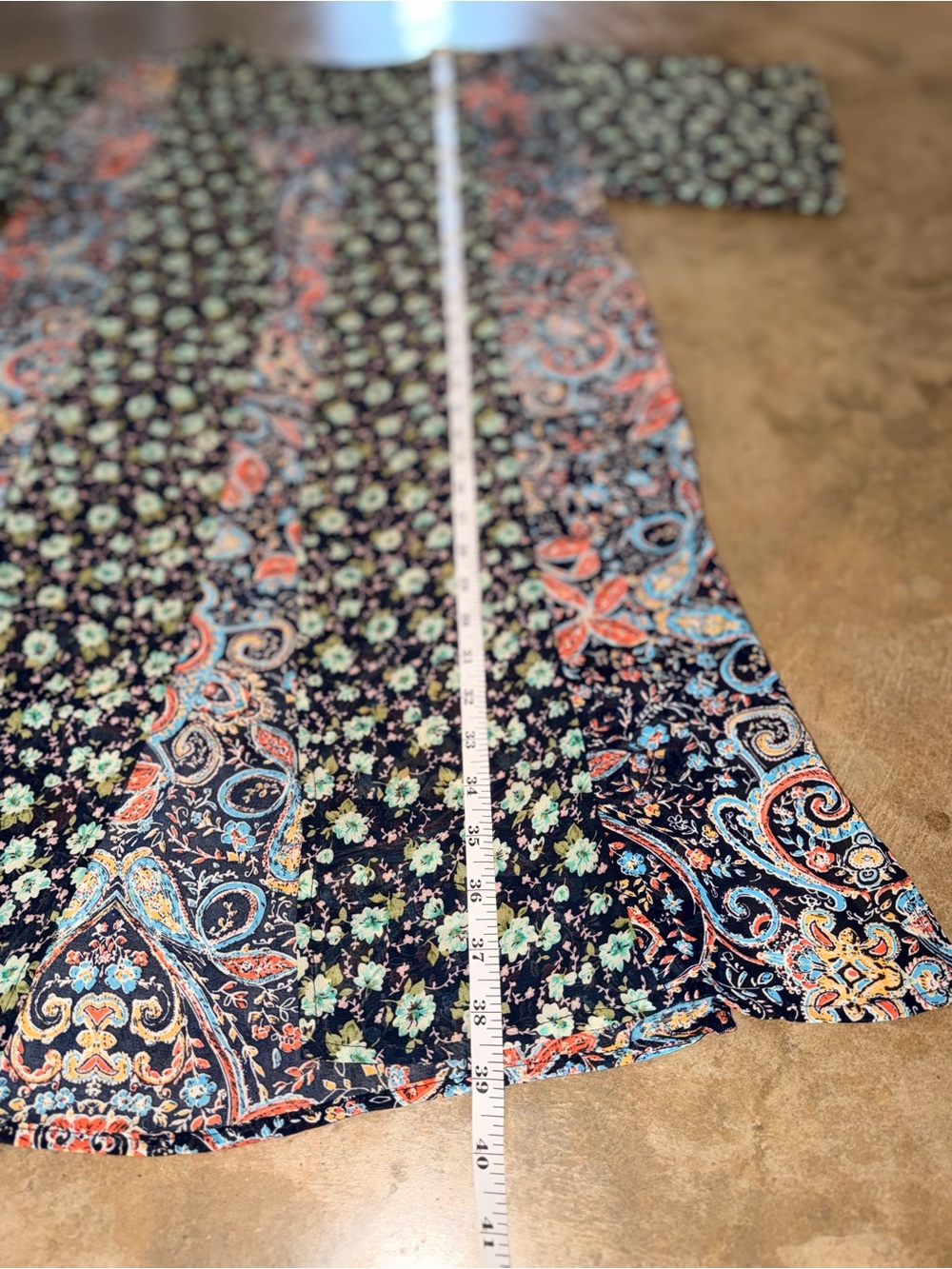 Very J Floral Paisley Open Front Kimono Cover Up Size Medium - Picture 6 of 9